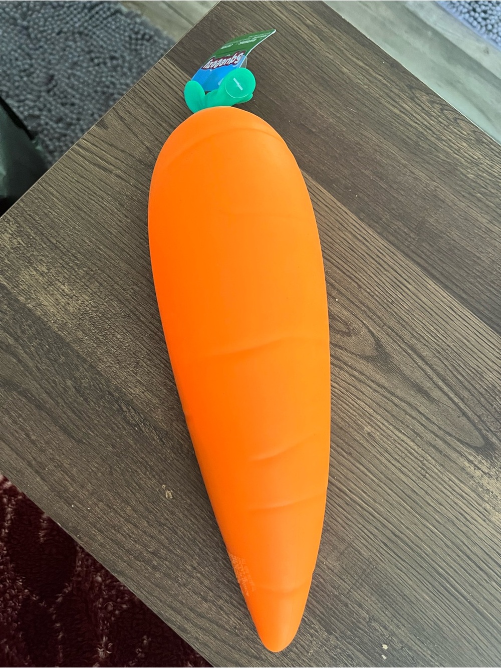 Kids Orange Carrot Squishy Toy with Green Top